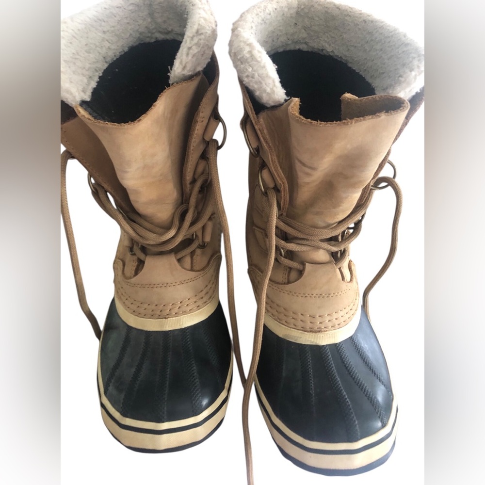 Sorel Women's Caribou Leather Waterproof Winter Snow Boots Size 8